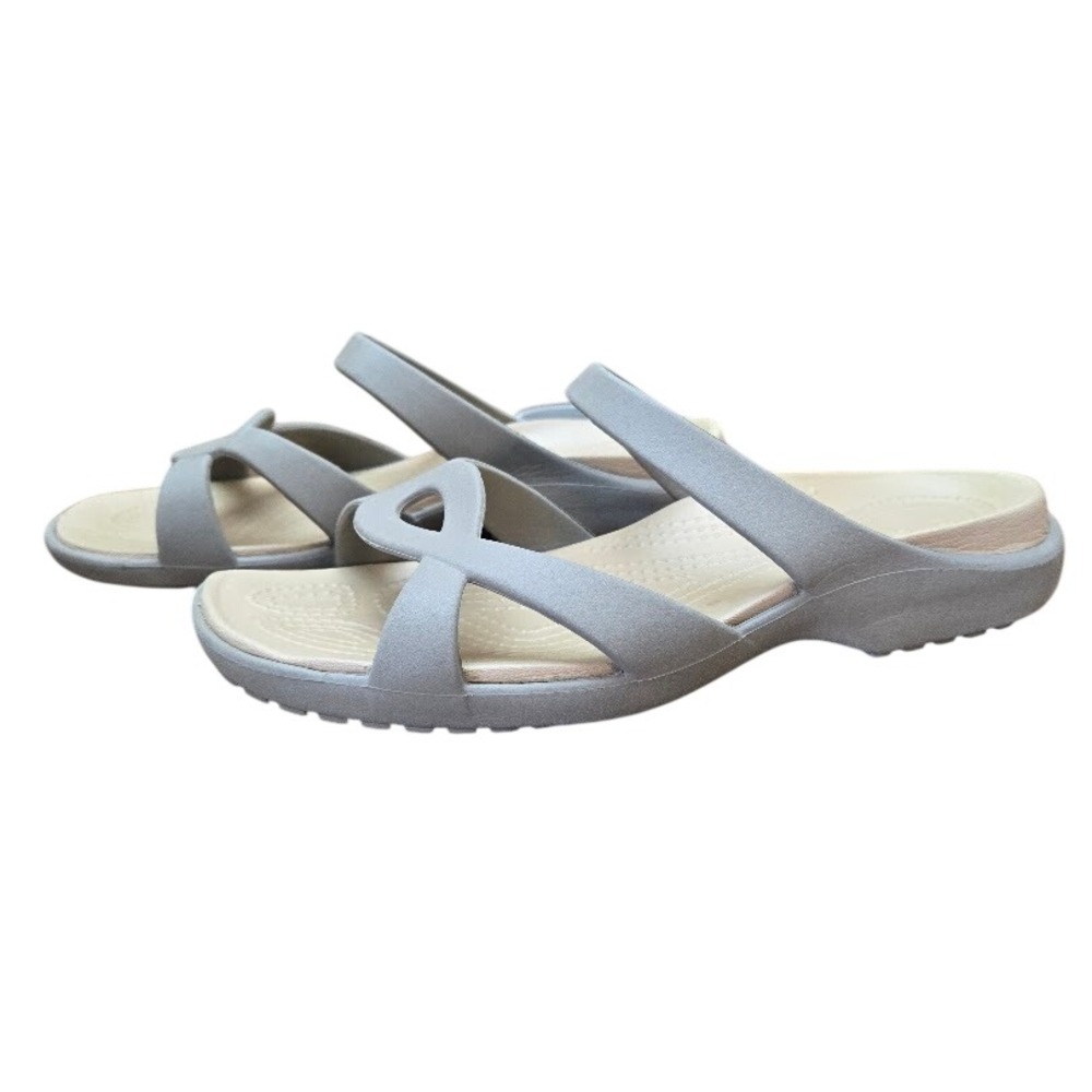 Crocs Meleeen Twist Women‎ Slip On Slides Sandals Tan Size 10